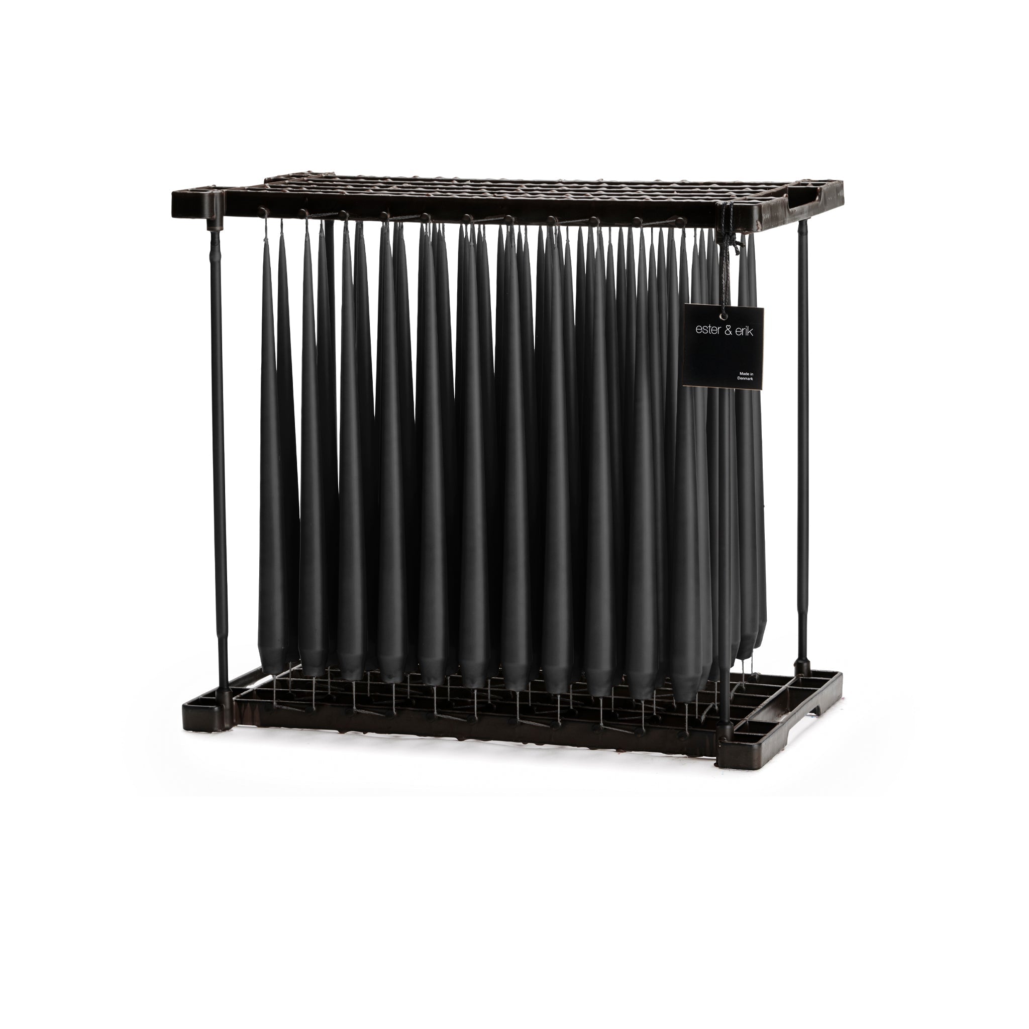 Ester&Erik-Velvet Matt Black Kokusuz 2'li Konik Mum 32 Cm-Mum-2-Milagron.com