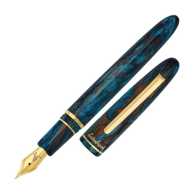 Esterbrook-Esterbrook X Bungubox Estie Kingfisher Gold Dolma Kalem (Fine) Uç-Dolma Kalem-1-Milagron.com