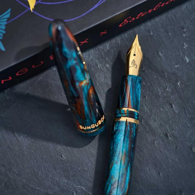 Esterbrook-Esterbrook X Bungubox Estie Kingfisher Gold Dolma Kalem (Medium) Uç-Dolma Kalem-3-Milagron.com