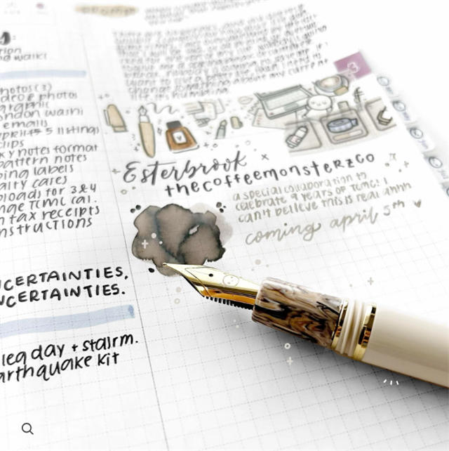 Esterbrook-Esterbrook X The Coffee Monster Helen Wang Estie Dolma Kalem Extra Fine-Dolma Kalem-4-Milagron.com