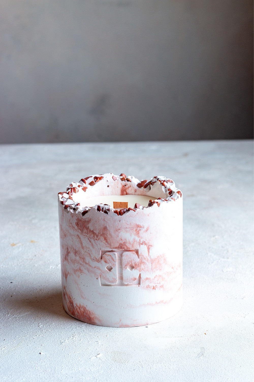 Esti Living-Copper Charm Taşlı Büyük Boy Mum-Mum-1-Milagron.com