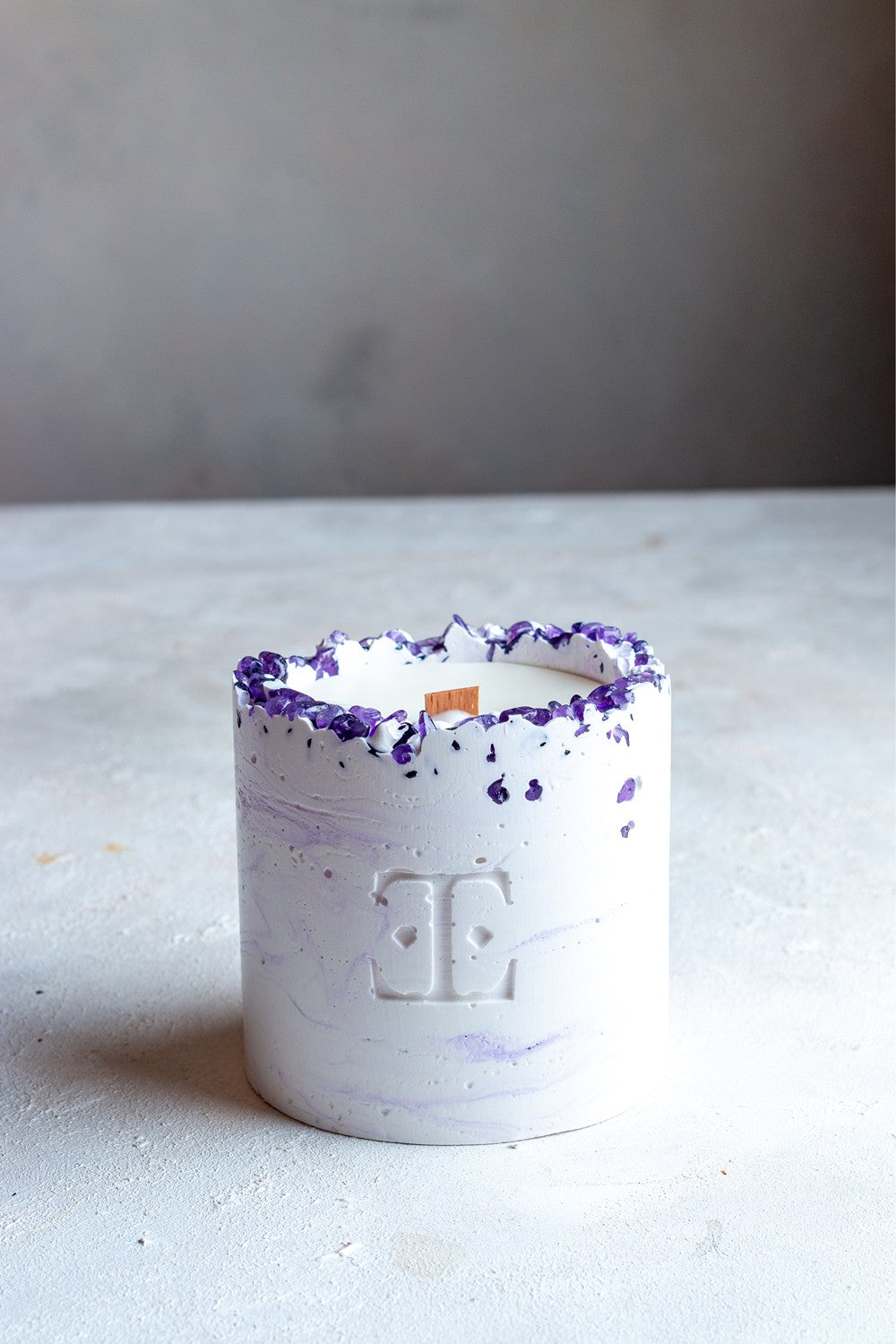 Esti Living-Lavender Taşlı Büyük Boy Mum-Mum-1-Milagron.com