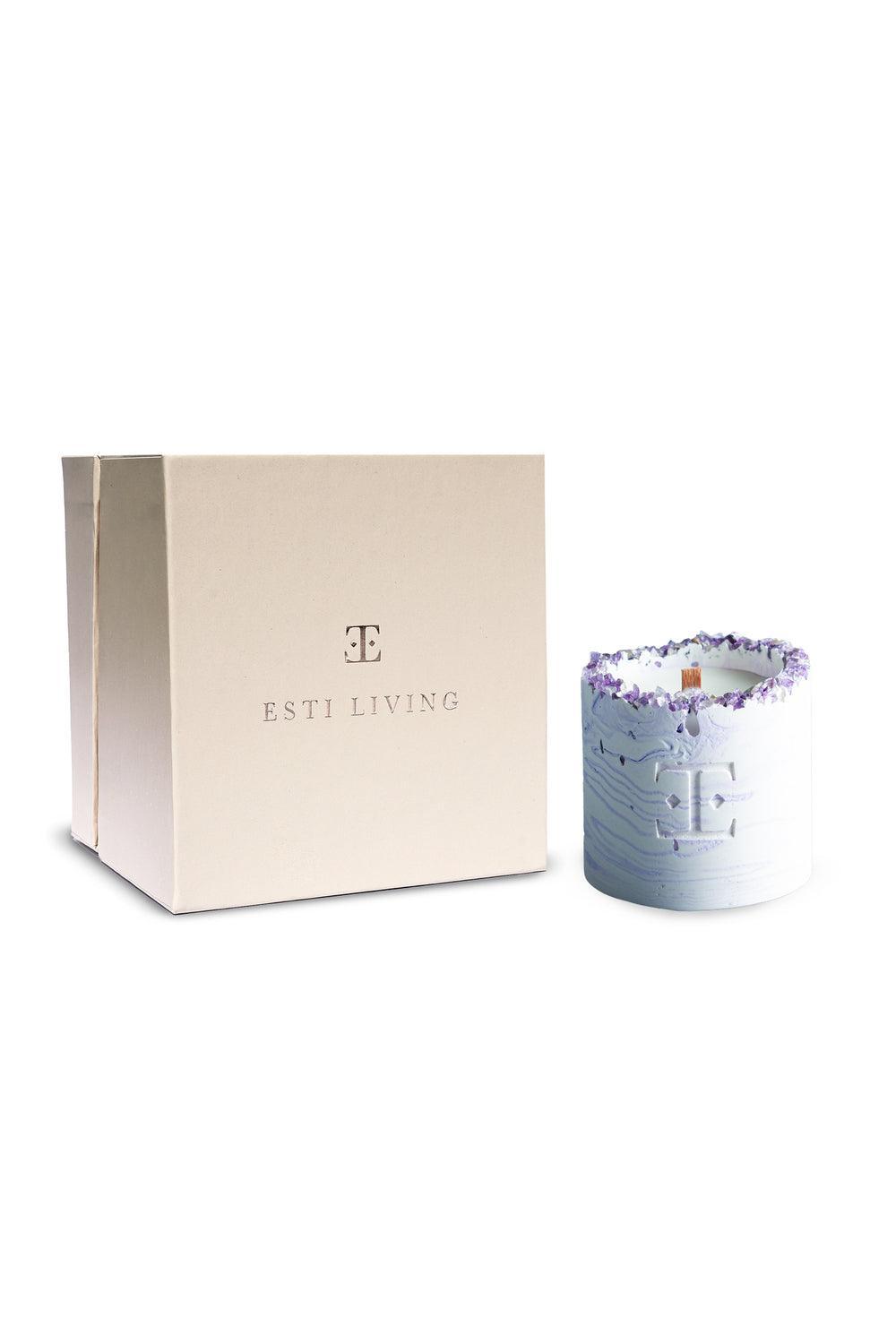 Esti Living-Lavender Taşlı Küçük Boy Mum-Mum-2-Milagron.com