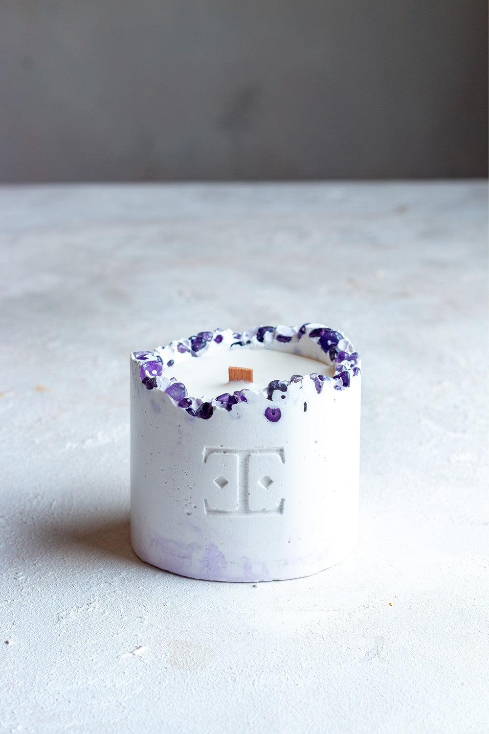 Esti Living-Lavender Taşlı Küçük Boy Mum-Mum-3-Milagron.com