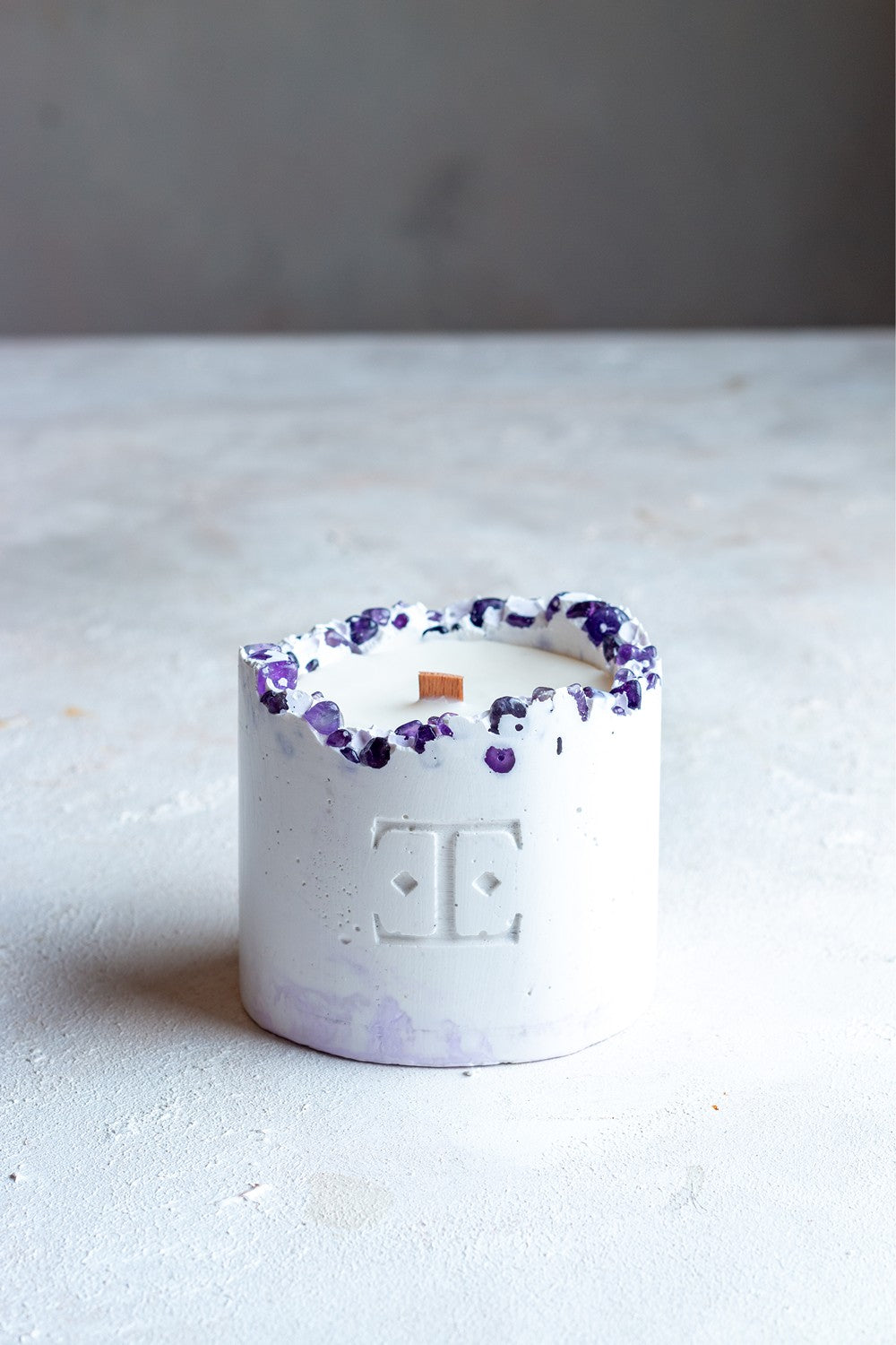 Esti Living-Lavender Taşlı Küçük Boy Mum-Mum-4-Milagron.com