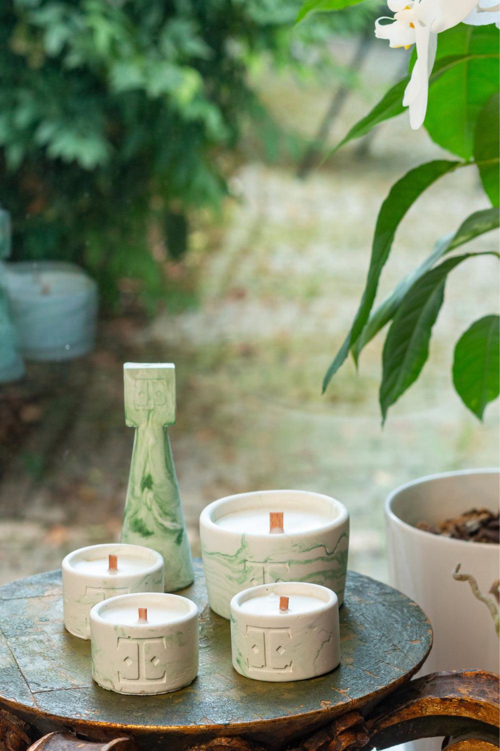 Esti Living-Mystic Green Mini 4'lü Mum Seti-Mum-1-Milagron.com