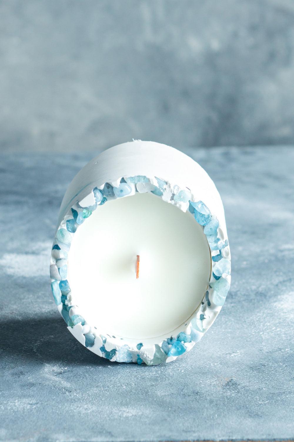 Esti Living-Ocean Wave Taşlı Küçük Boy Mum-Mum-1-Milagron.com