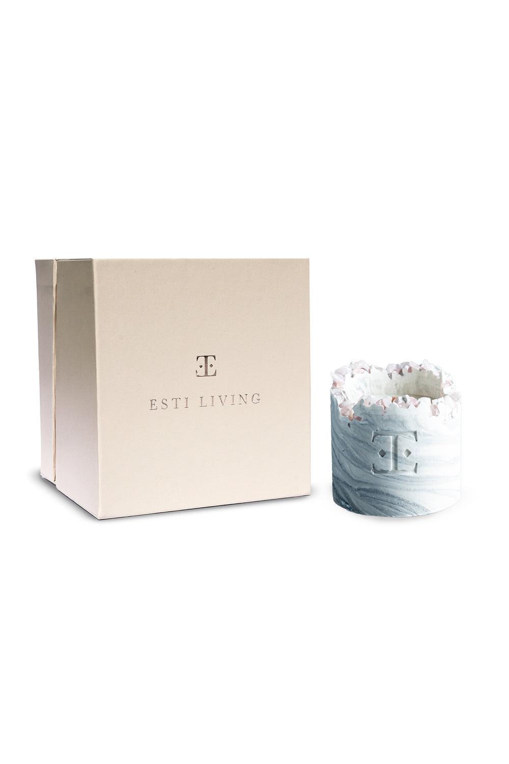 Esti Living-Silver Glow Taşlı Küçük Boy Mum-Mum-3-Milagron.com