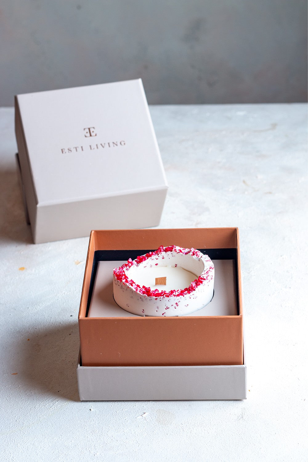 Esti Living-Simply Red Taşlı Küçük Boy Mum-Mum-2-Milagron.com