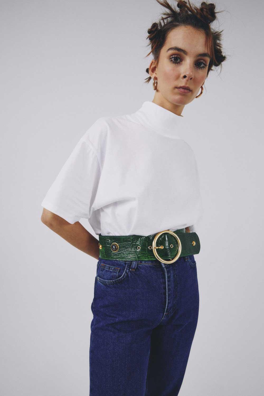 Eudoimonia-Croc Hunter Chic Leather Belt-Kemer-1-Milagron.com