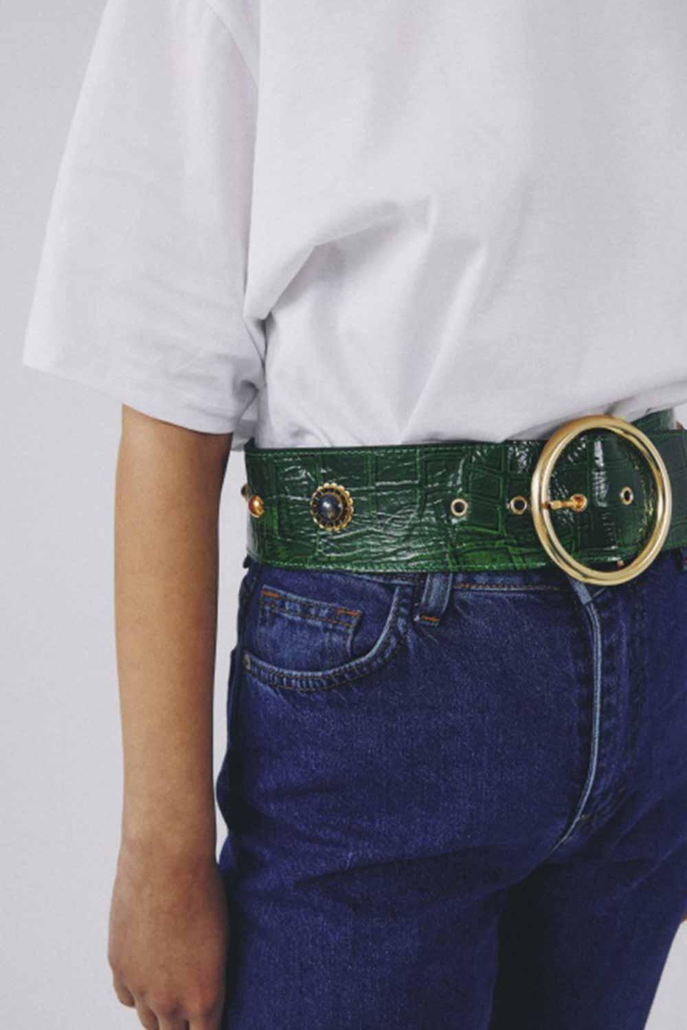 Eudoimonia-Croc Hunter Chic Leather Belt-Kemer-2-Milagron.com