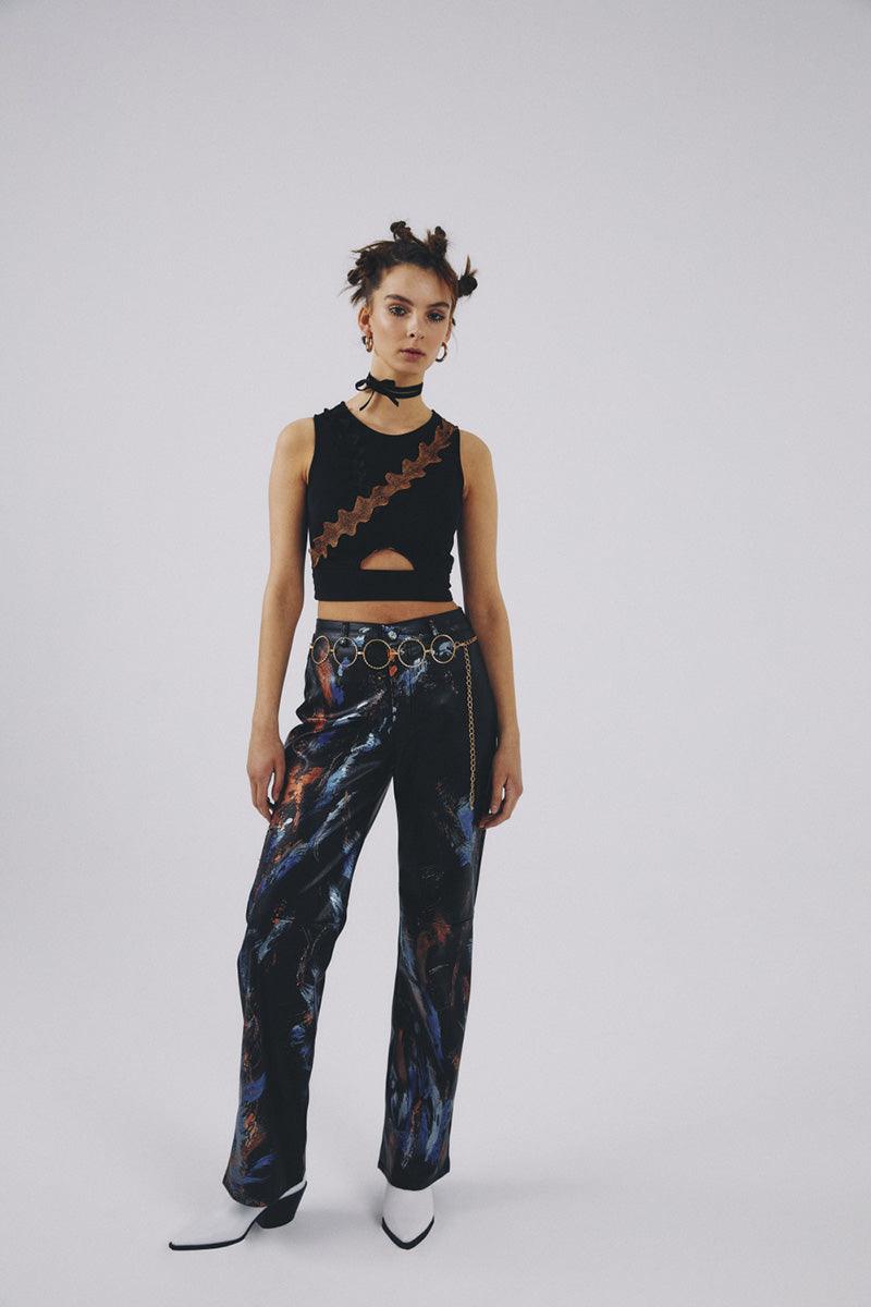 Eudoimonia-Daimon Halter Neck Crop-top-Top-3-Milagron.com