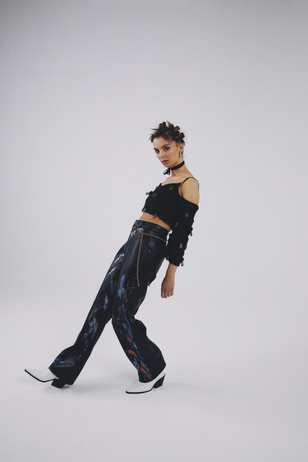 Eudoimonia-Fuchsia Keten Crop Top-Top-2-Milagron.com