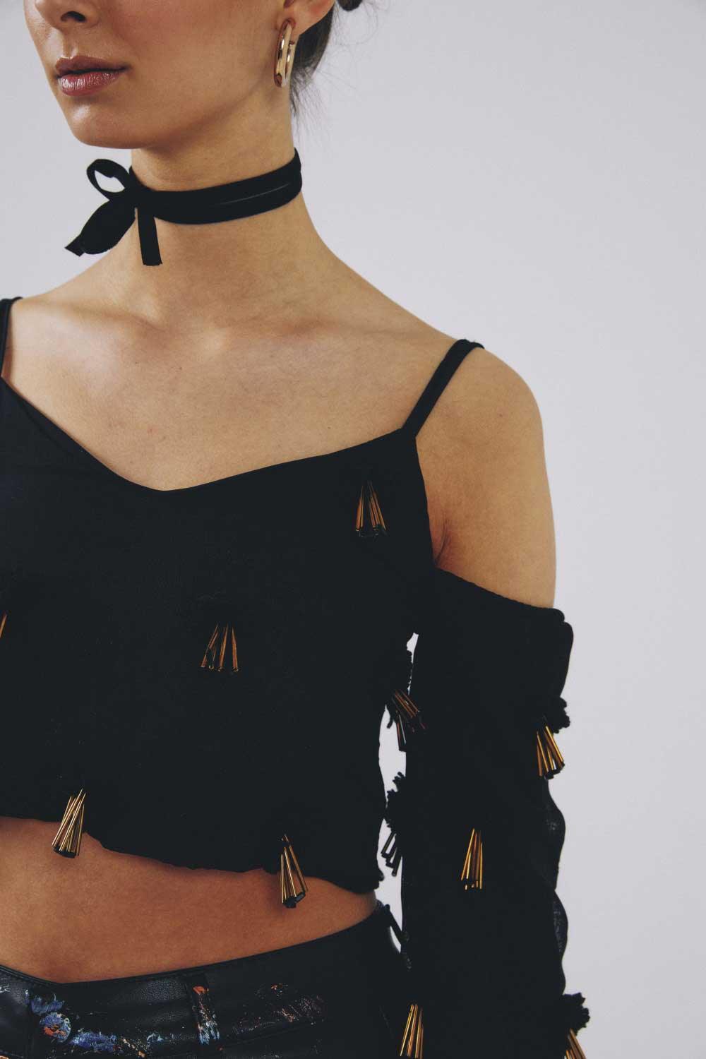 Eudoimonia-Fuchsia Keten Crop Top-Top-3-Milagron.com