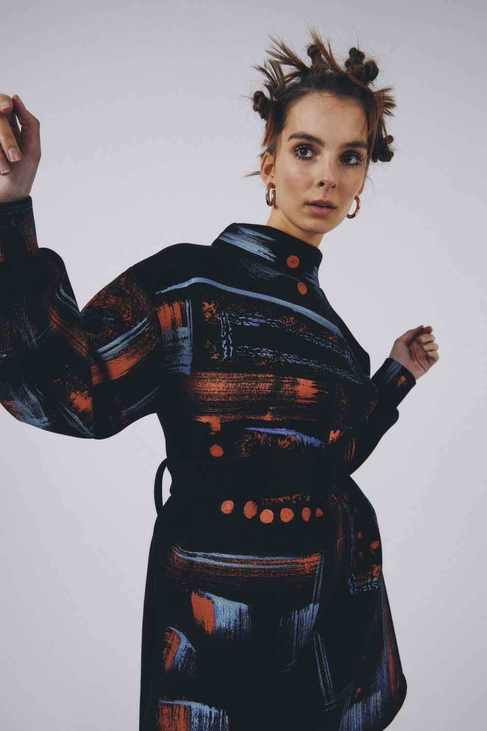 Eudoimonia-Hawas Sporty Patterned Dress-Elbise-1-Milagron.com