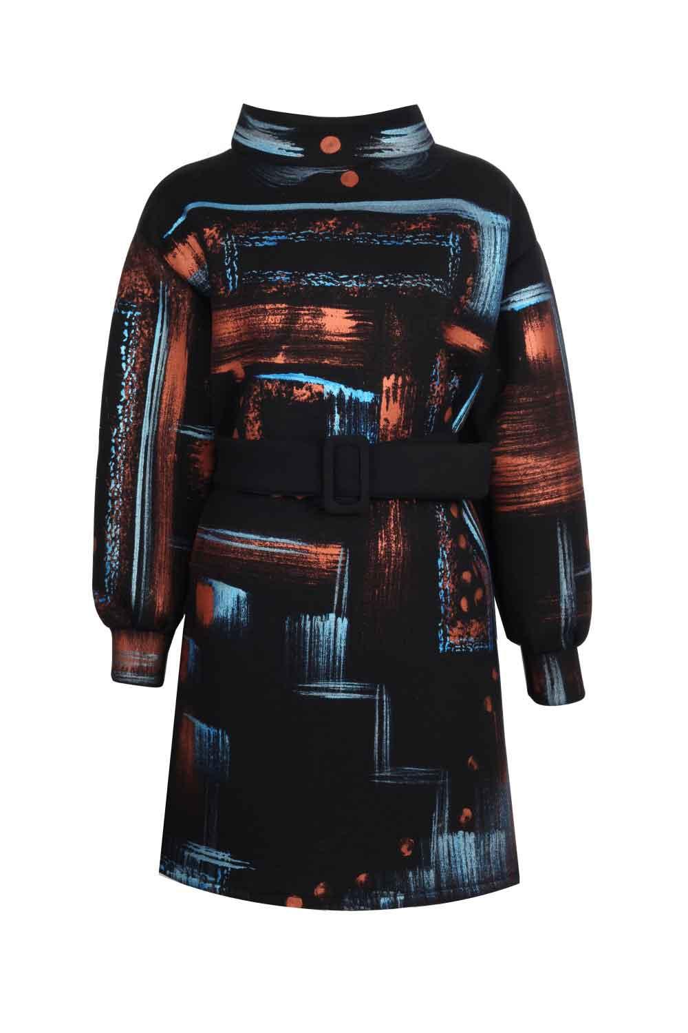 Eudoimonia-Hawas Sporty Patterned Dress-Elbise-2-Milagron.com