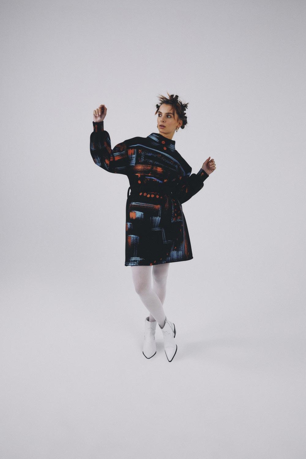 Eudoimonia-Hawas Sporty Patterned Dress-Elbise-5-Milagron.com