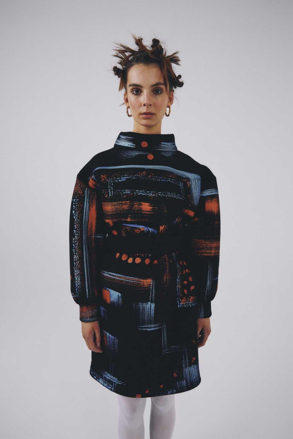 Eudoimonia-Hawas Sporty Patterned Dress-Elbise-6-Milagron.com