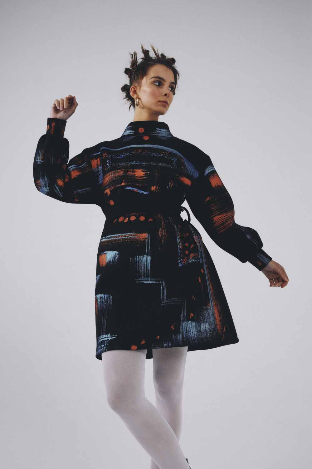 Eudoimonia-Hawas Sporty Patterned Dress-Elbise-7-Milagron.com