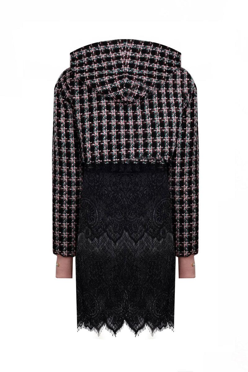 Eudoimonia-Mary Of Magdalene- Tweed Sweatshirt Crop-Sweatshirts & Hoodies-5-Milagron.com