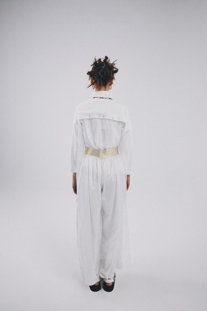 Eudoimonia-Phrase White Tulle Detailed Jacket- Beyaz Tül Detaylı Ceket-Ceket-5-Milagron.com