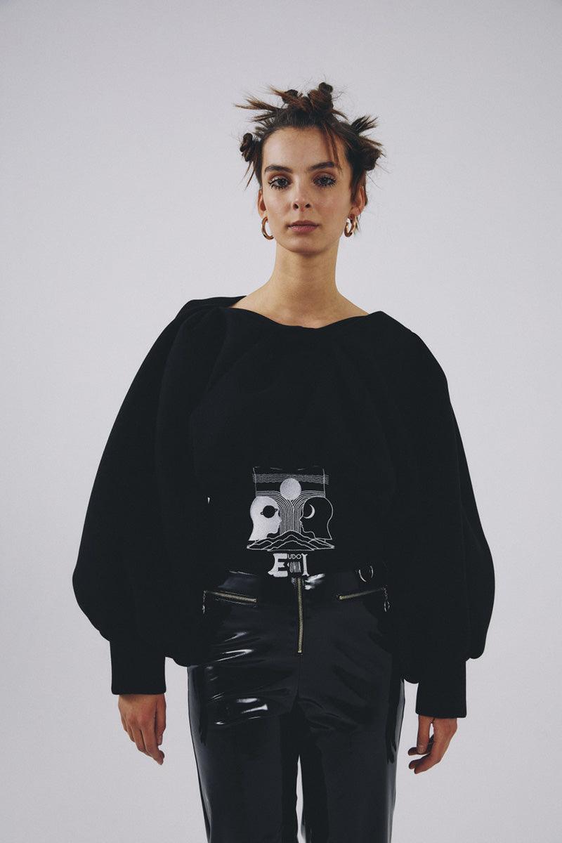 Eudoimonia-Psykhe Scuba Sweat Crop-Top-4-Milagron.com