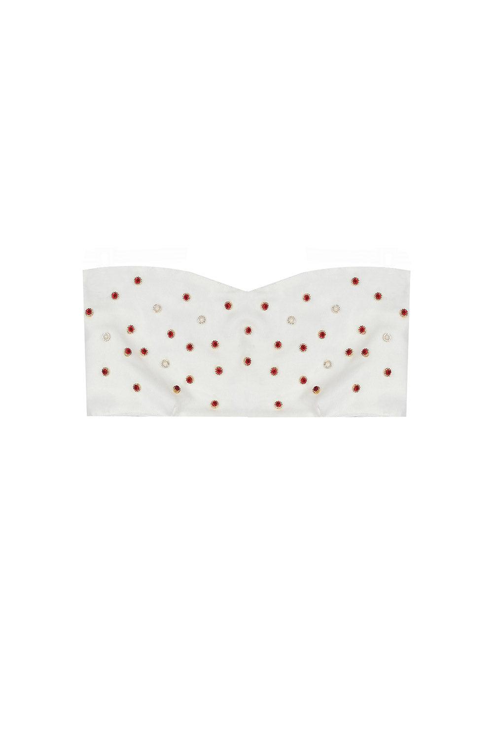 Eudoimonia-Rose Saten Crop Top-Top-2-Milagron.com