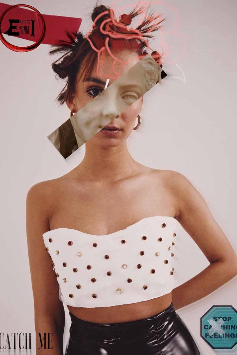 Eudoimonia-Rose Saten Crop Top-Top-4-Milagron.com