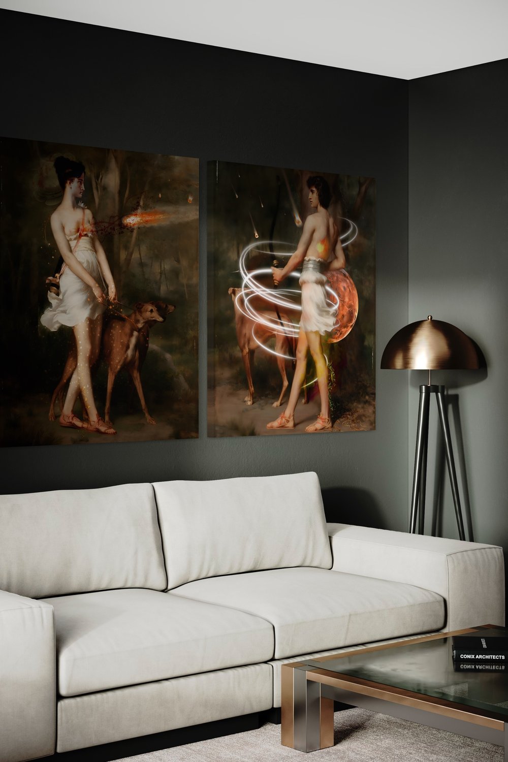 Eudoimoniart-Eros & Psyche 2'li Set-Tablo-2-Milagron.com