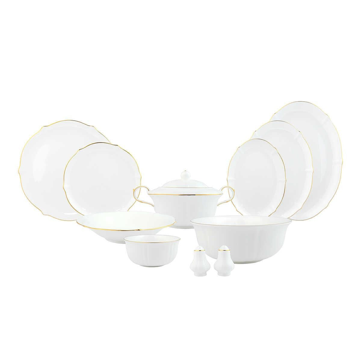 Evaliza Magnolia Gold 60 Parça 12 Kişilik Porselen Yemek Takımı