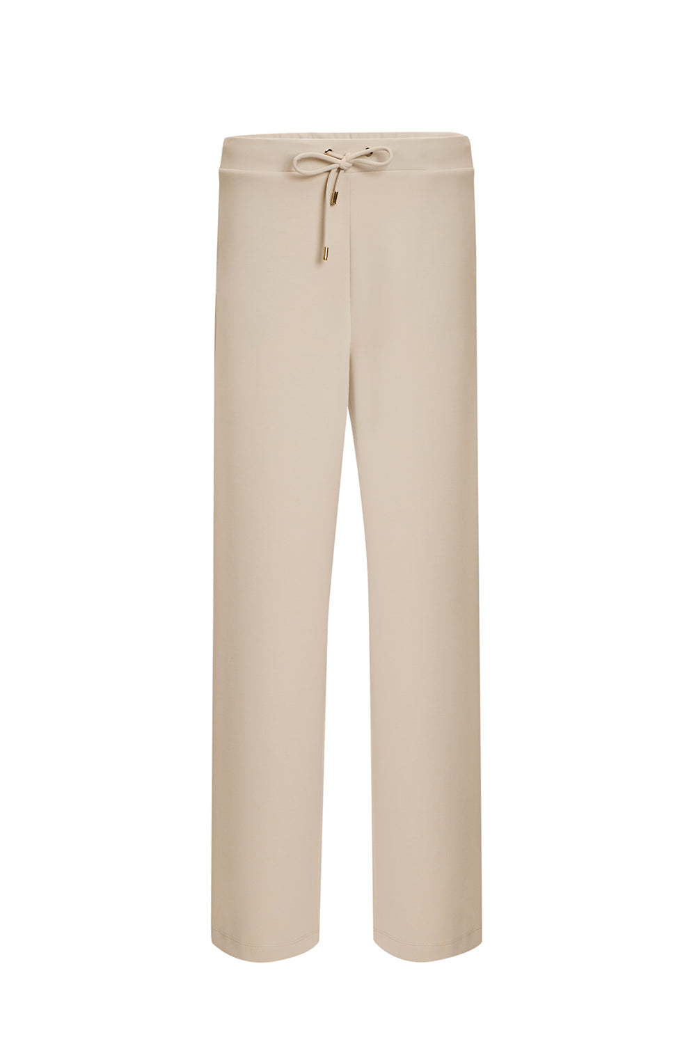 Exquise-Bağcıklı Regular örme Krem Pantolon-PANTOLON-1-Milagron.com