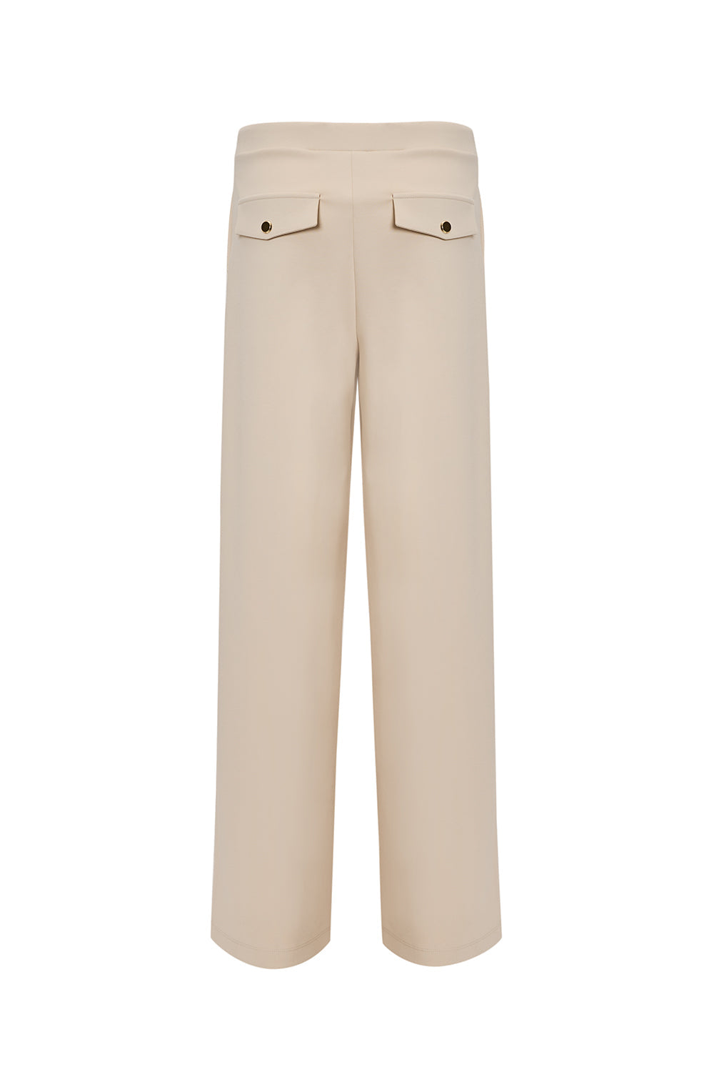 Exquise-Bağcıklı Regular örme Krem Pantolon-PANTOLON-2-Milagron.com