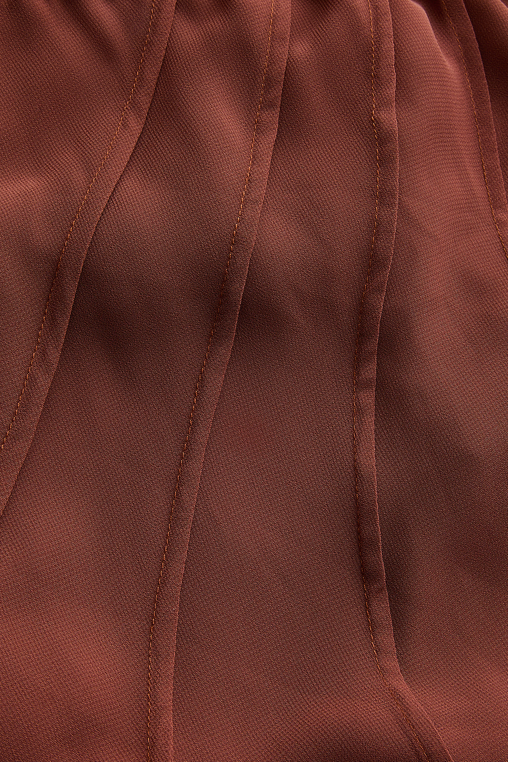 Exquise-Bağlama Detaylı A Kesim Pileli Kahverengi Elbise-ELBİSE-6-Milagron.com