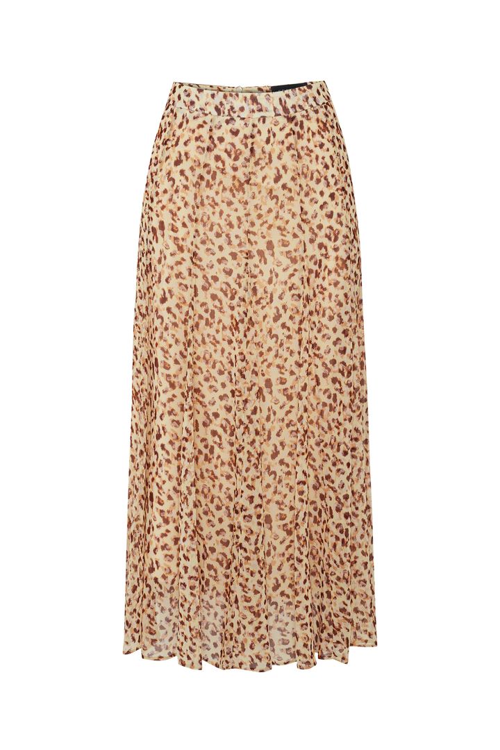 Exquise-Bele Oturan Etekleri Kloş Desenli Midi Boy şifon Etek-Etek-6-Milagron.com