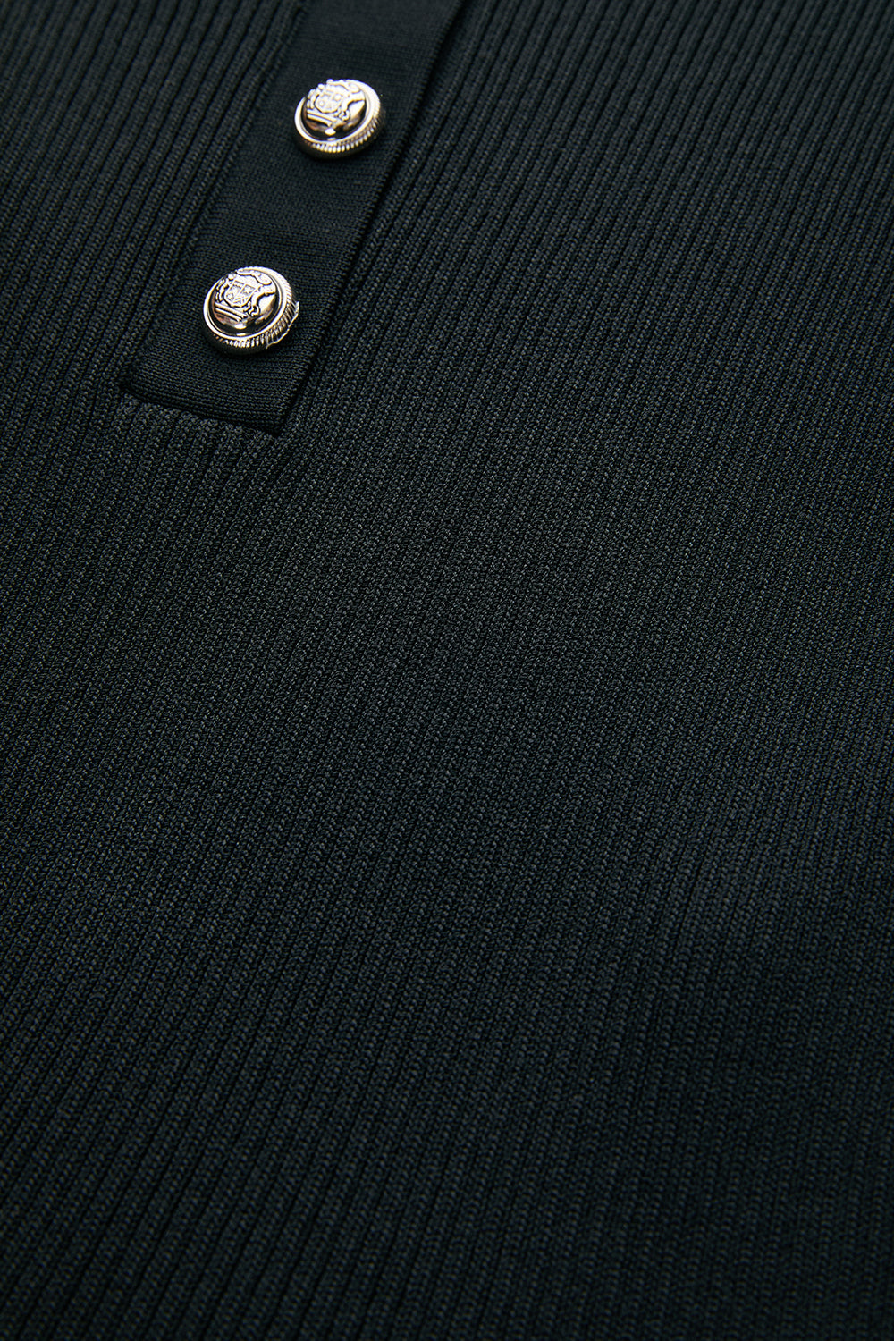 Bele Oturan Triko Garnili Astarlı Slim Fit Siyah Elbise