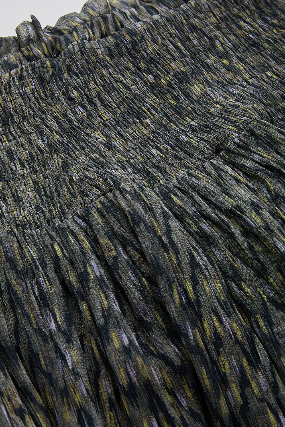 Exquise-Beli Gipeli Büzgülü Regular Midi çok Renkli Etek-ETEK-7-Milagron.com