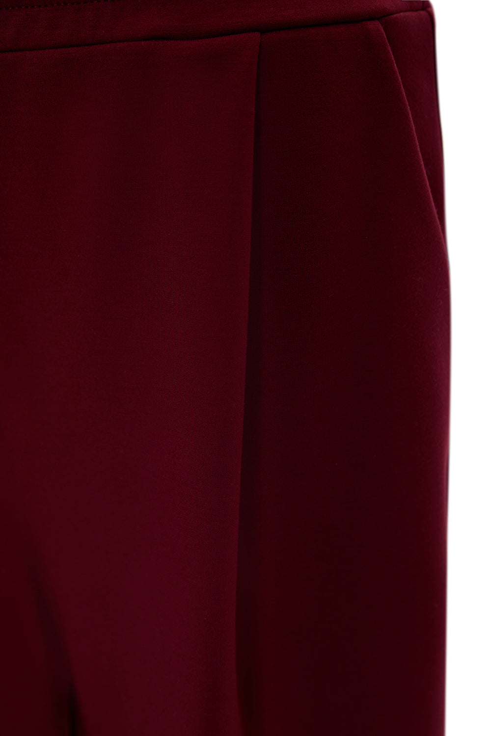 Exquise-Beli Lastikli örme Regular Vişne Pantolon-PANTOLON-3-Milagron.com