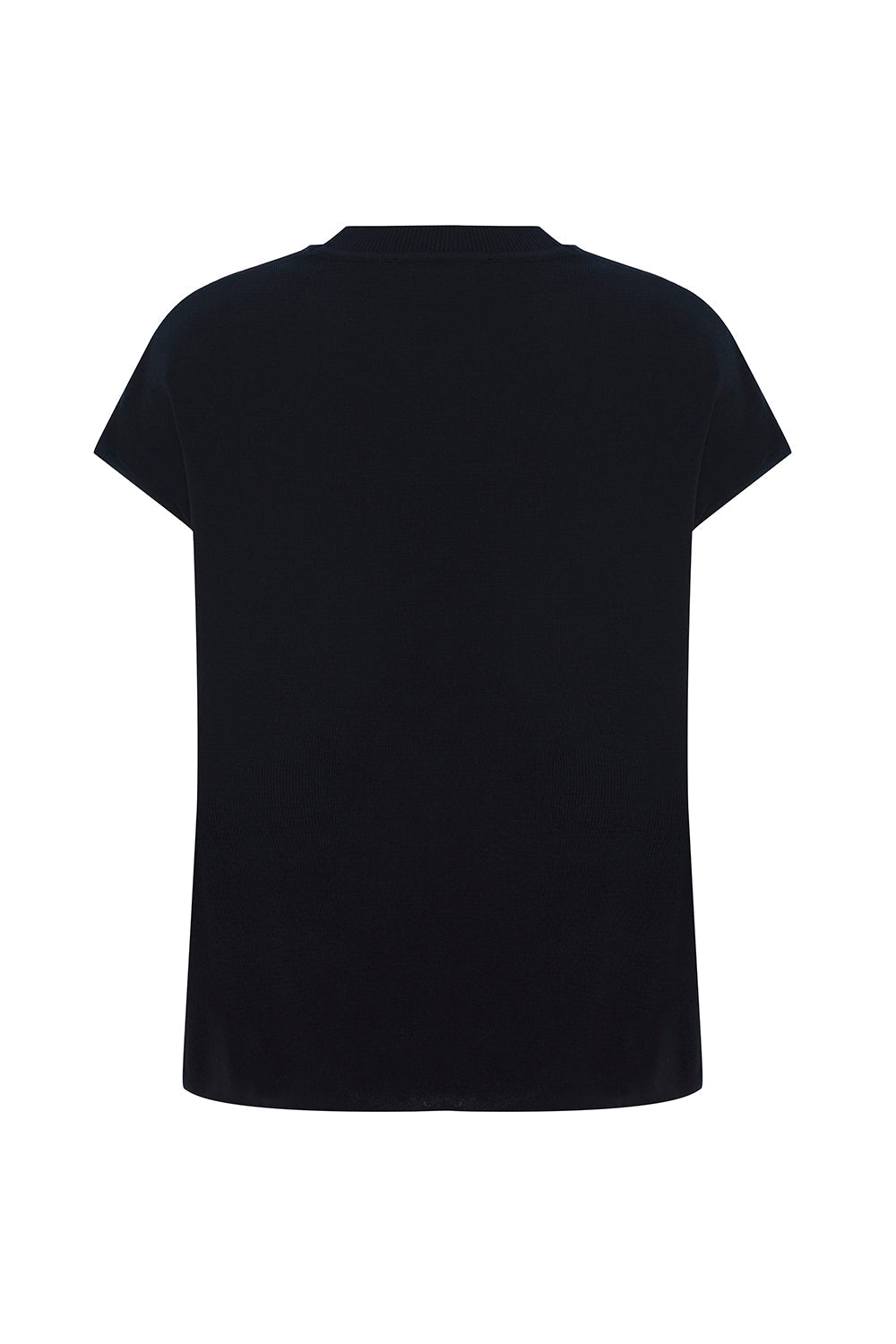 Exquise-Bisiklet Yaka Düşük Kol Triko Garnili Regular Siyah Bluz-BLUZ-8-Milagron.com