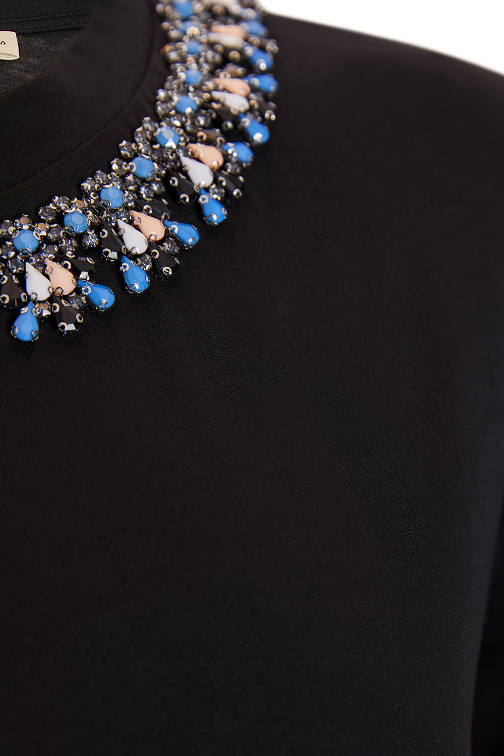 Exquise-Bisiklet Yaka İşlemeli Kısa Kollu Regular örme T Shirt-T-SHIRT-2-Milagron.com