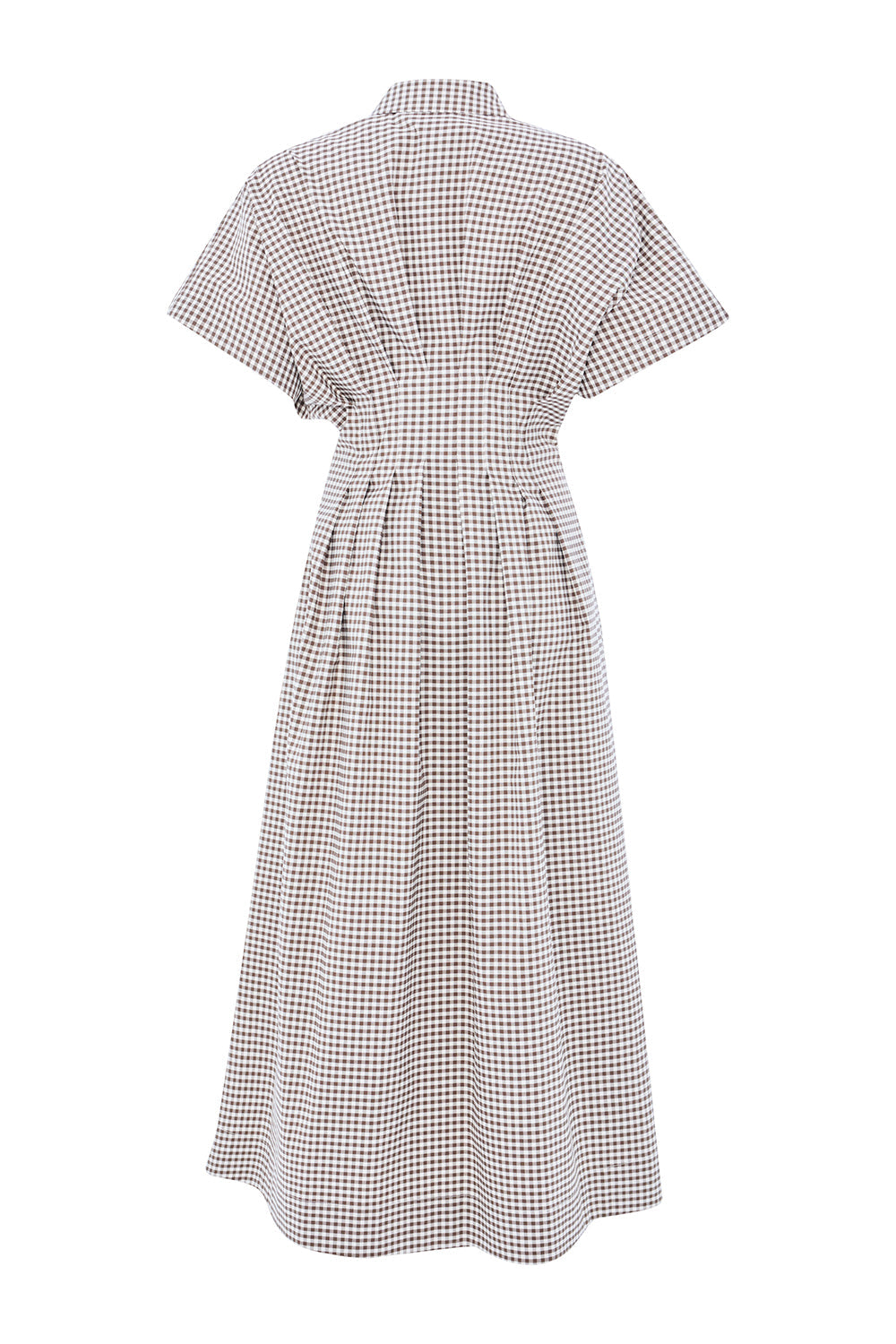 Exquise-Desenli Bele Oturan Düşük Omuzlu Taş Baskılı Regular Midi Elbise-ELBİSE-7-Milagron.com