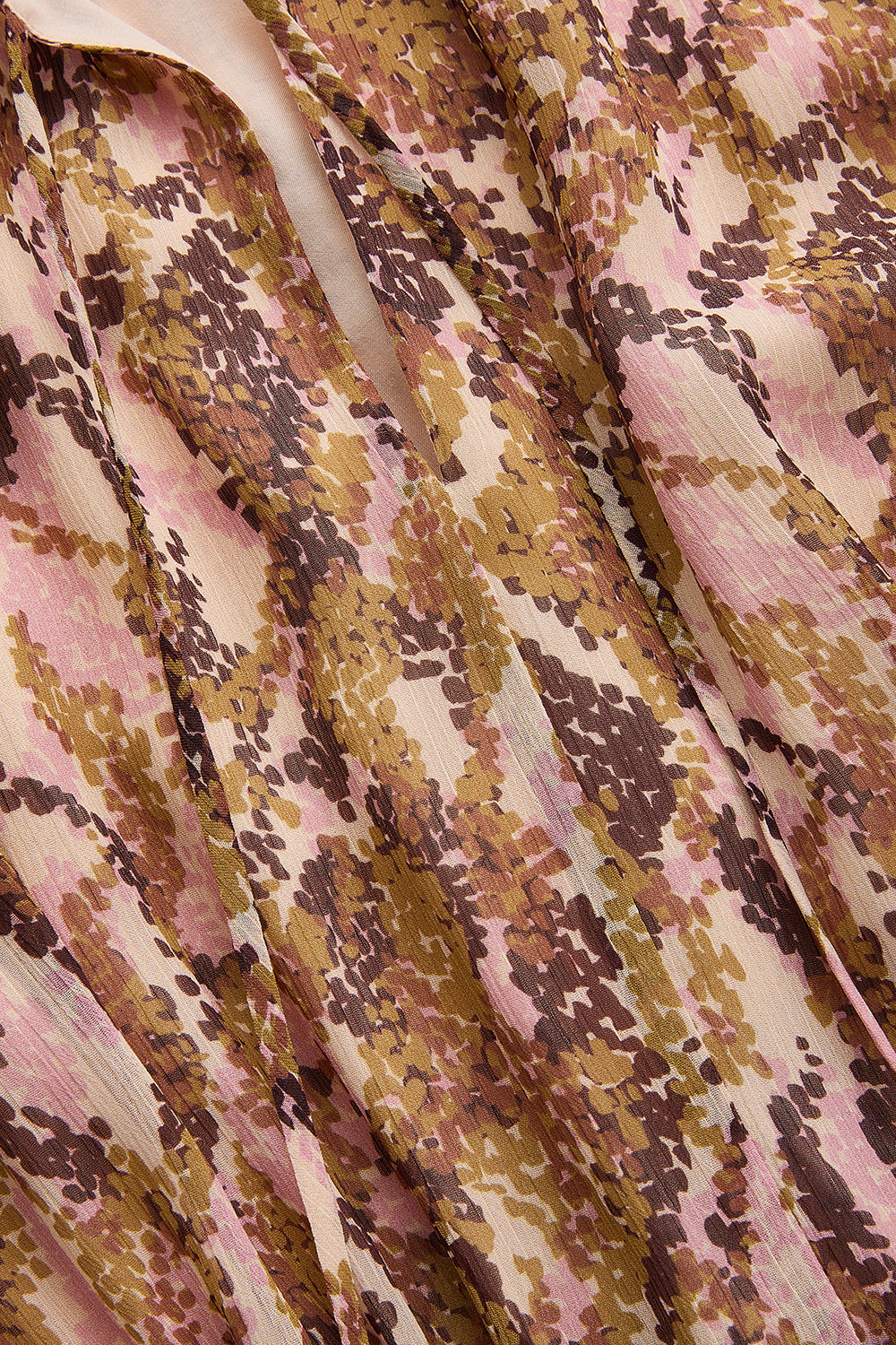 Exquise-Desenli Fular Yaka Uzun Kollu Regular Bluz-BLUZ-6-Milagron.com