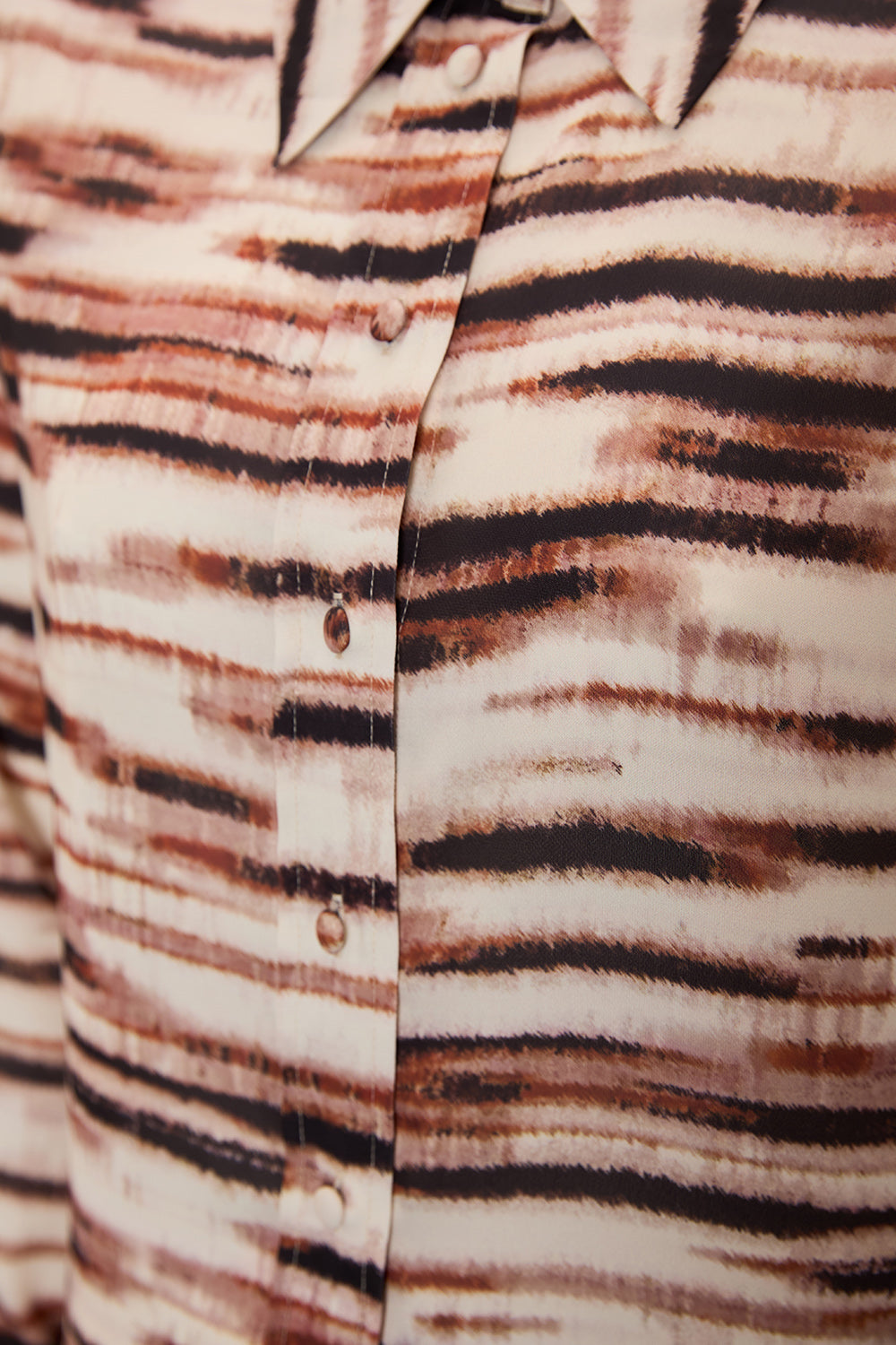 Exquise-Desenli Gömlek Yaka Regular Mini çok Renkli Elbise-ELBİSE-3-Milagron.com