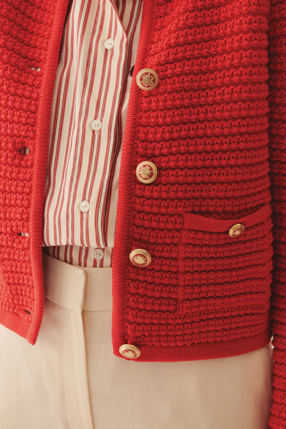 Exquise-Düğme Detaylı Pamuklu Regular Triko Hırka-Kazak & Triko-4-Milagron.com