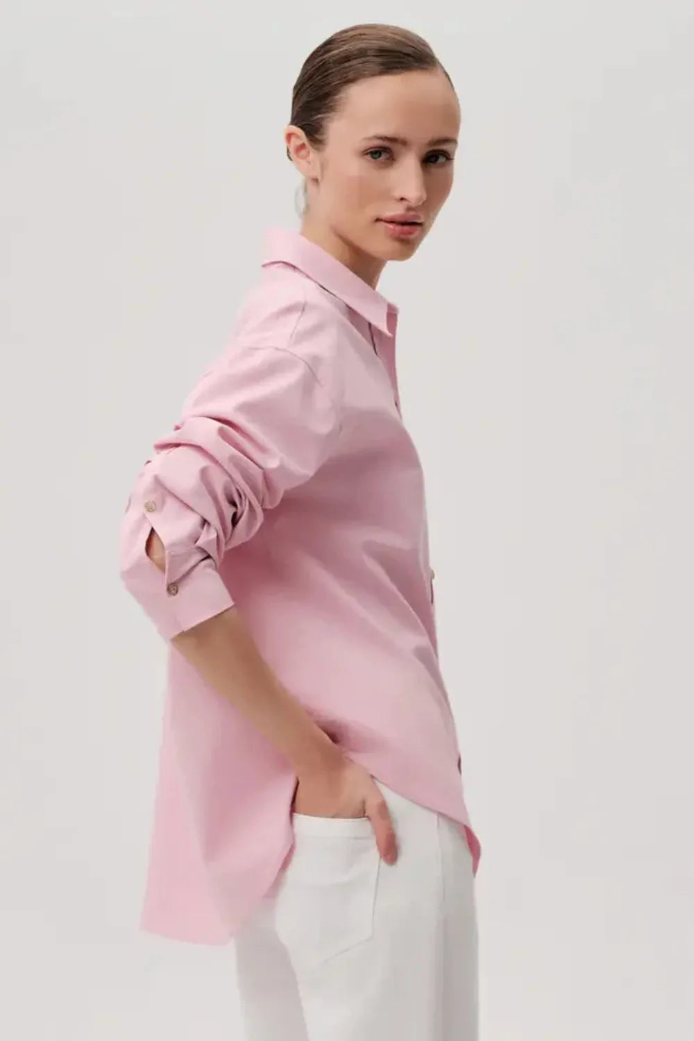 Exquise-Düğme Detaylı Regular Pamuklu Gömlek-Gömlek-7-Milagron.com