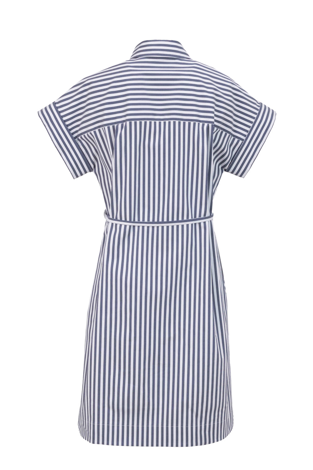 Exquise-Düşük Kol çizgili Mini Boy Pamuklu Gömlek Elbise-Elbise-3-Milagron.com