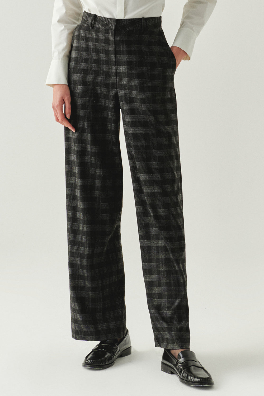 Exquise-Ekose Taş Detaylı Cepli Boru Paça Regular Antrasit Pantolon-PANTOLON-4-Milagron.com