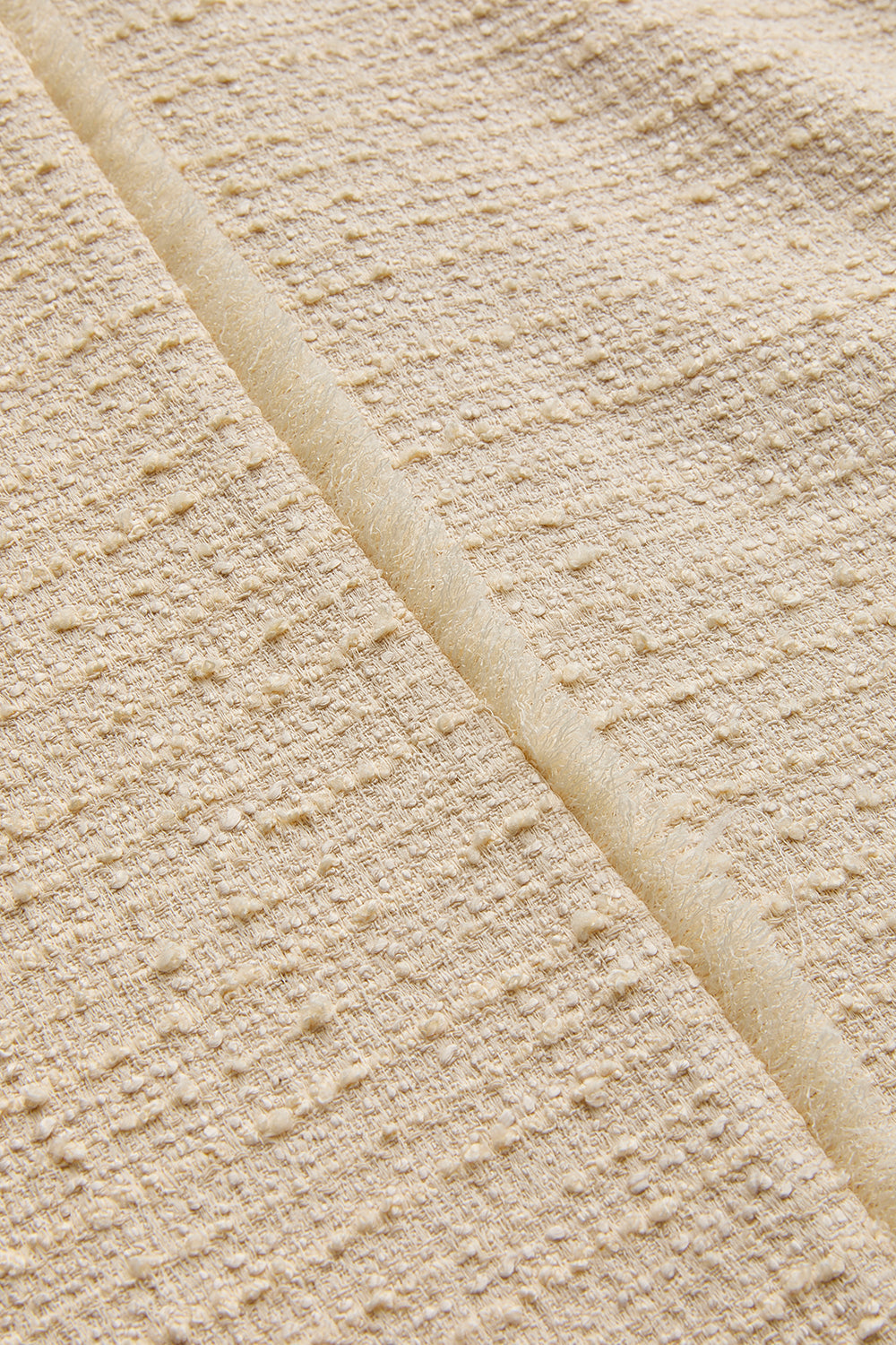 Exquise-Ekru Renk Dokulu Kumaş Diz Altı Kloş Etek-Etek-7-Milagron.com