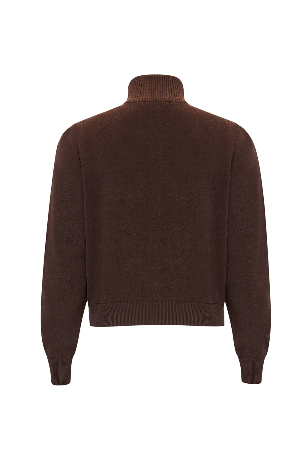 Exquise-Fermuarlı Dik Yaka Uzun Kollu Regular Triko Hırka-HIRKA-2-Milagron.com