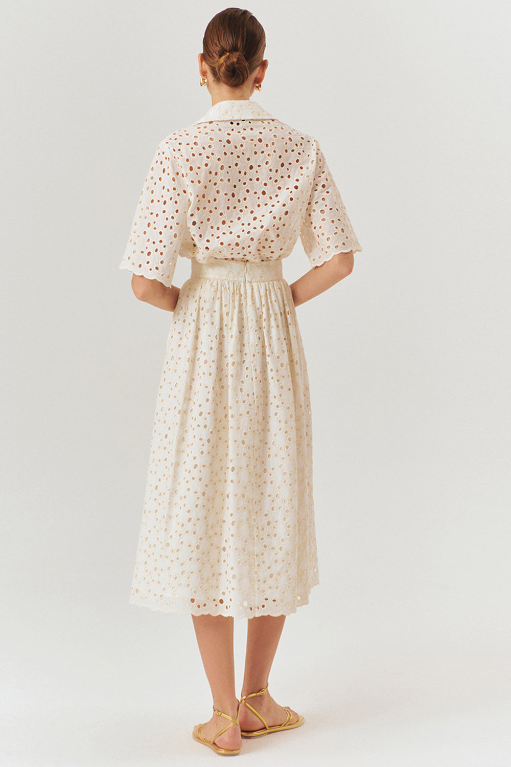 Exquise-Fisko Desenli Pamuklu Midi Boy Regular Etek-Etek-4-Milagron.com