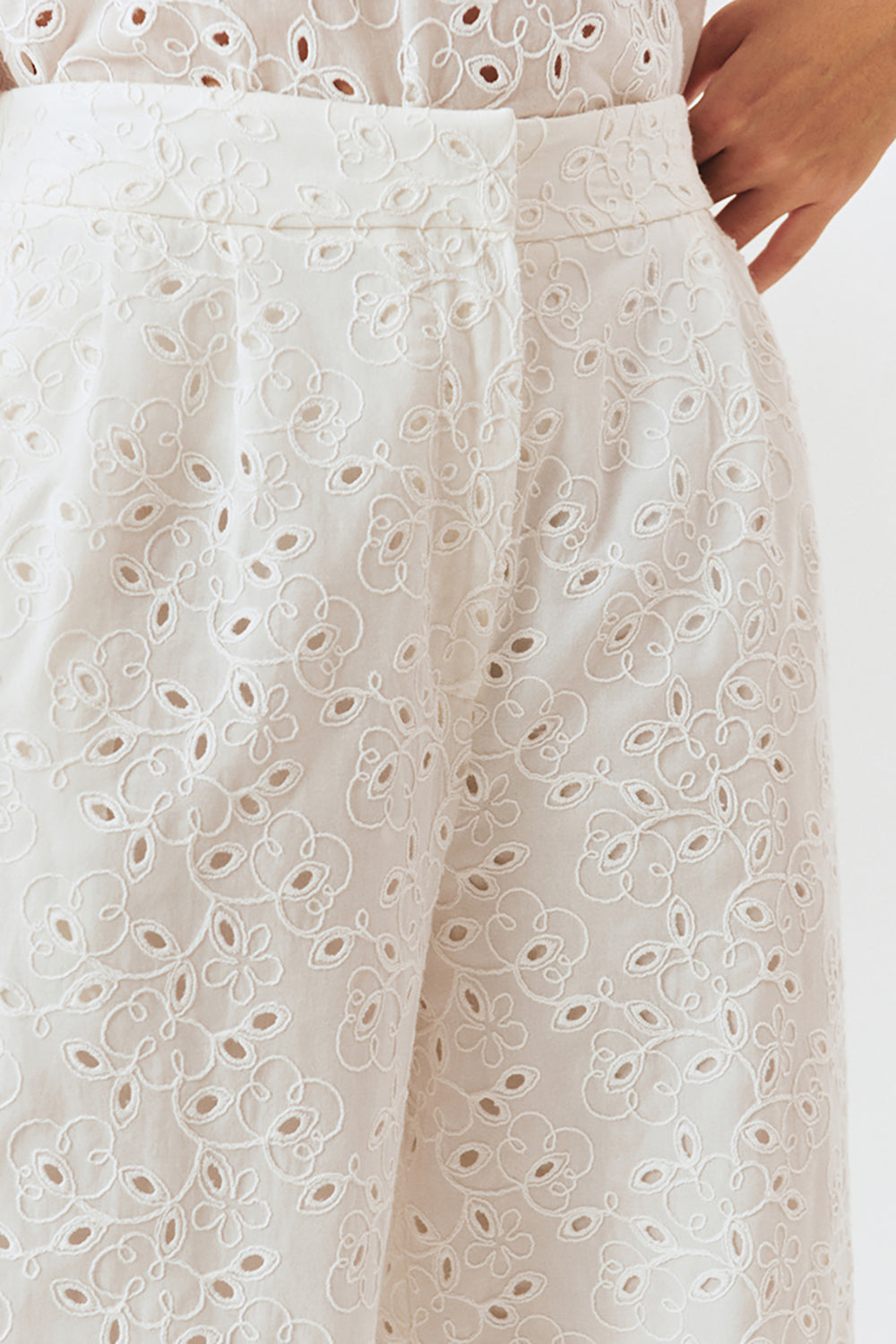 Exquise-Fisto Kumaş Bol Kesim Siyah / Beyaz Pantolon-Pantolon-5-Milagron.com